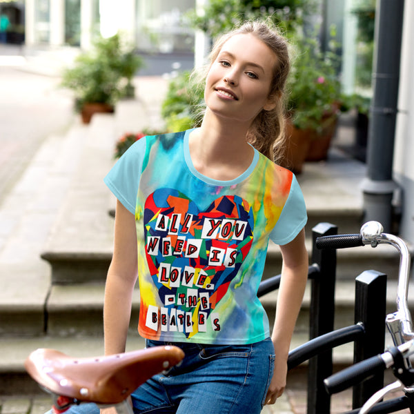 All You Need is Love by Alexa Reagan, All-Over Print Crop Tee
