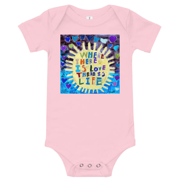 Where there is Love by Anais Fujuki-Hastings, Baby short sleeve one piece